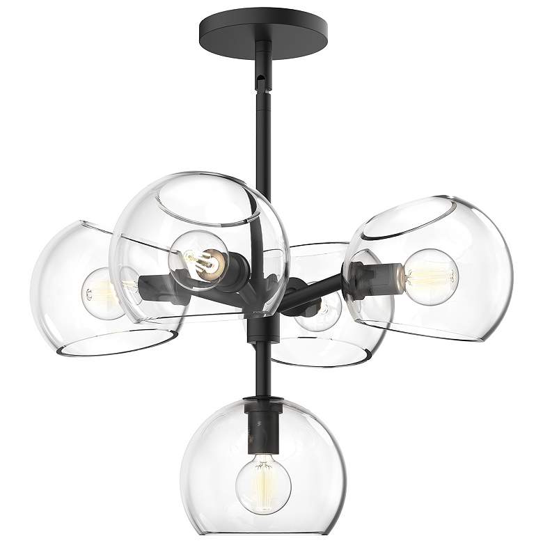 Image 2 Alora Mood Willow E12 18-in Clear Glass/Matte Black 5 Lights Chandeliers