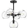 2_Alora Mood Willow E12 18-in Clear Glass/Matte Black 5 Lights Chandeliers