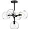 Alora Mood Willow E12 18-in Clear Glass/Matte Black 5 Lights Chandeliers
