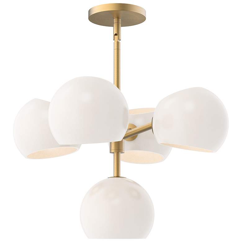 Image 2 Alora Mood Willow E12 18-in Gold/Opal Matte Glass 5 Lights Chandeliers