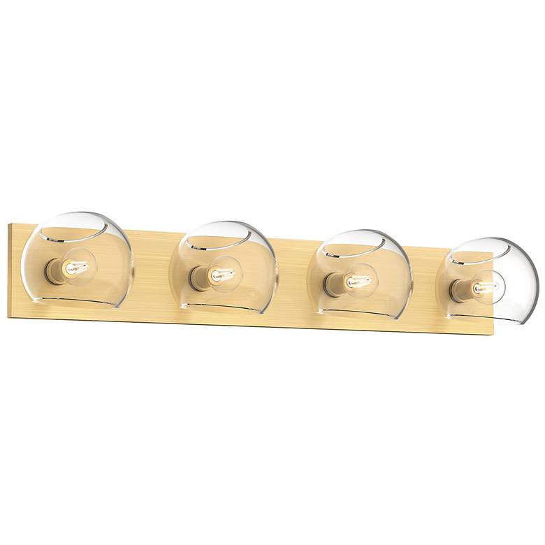 Image 1 Alora Mood Willow E12 31-in Brushed Gold/Clear Glass Vanity Light