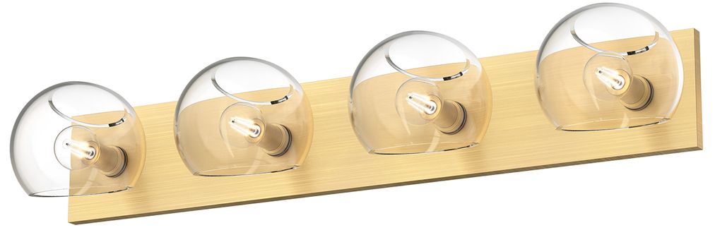 Image 2 Alora Mood Willow E12 31-in Brushed Gold/Clear Glass Vanity Light more views