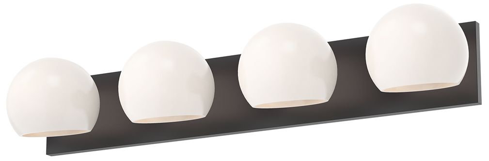 Image 2 Alora Mood Willow E12 31-in Matte Black/Opal Matte Glass Vanity Light more views