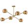Alora Mood Willow E12 37-in Brushed Gold/Copper Glass 6 Lights Chandeliers