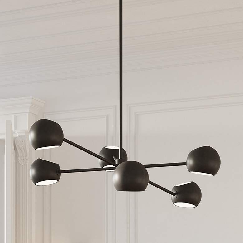 Image 1 Alora Mood Willow E12 37-in Matte Black 6 Lights Chandeliers