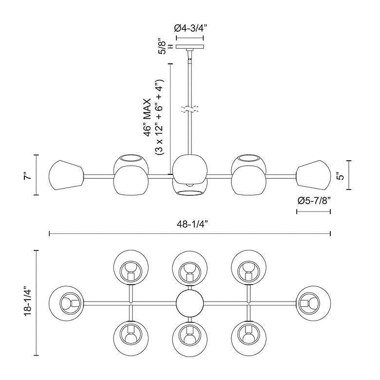 Image 5 Alora Mood Willow E12 48-in Brushed Gold/Clear Glass Linear Pendant more views