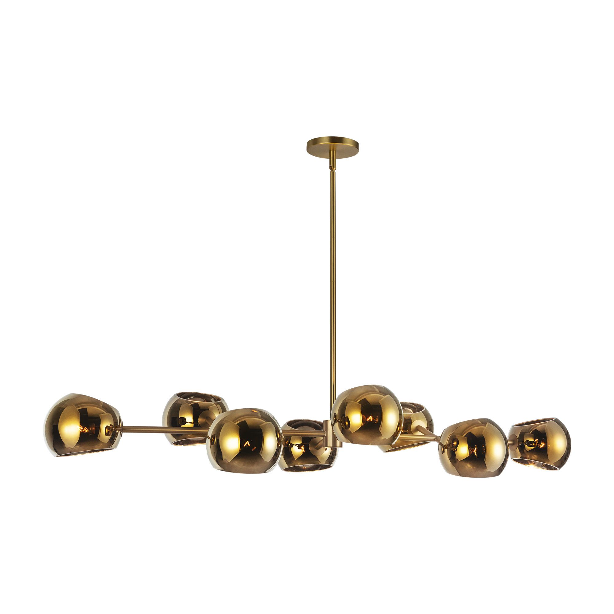 Image 3 Alora Mood Willow E12 48-in Brushed Gold/Copper Glass Linear Pendant more views