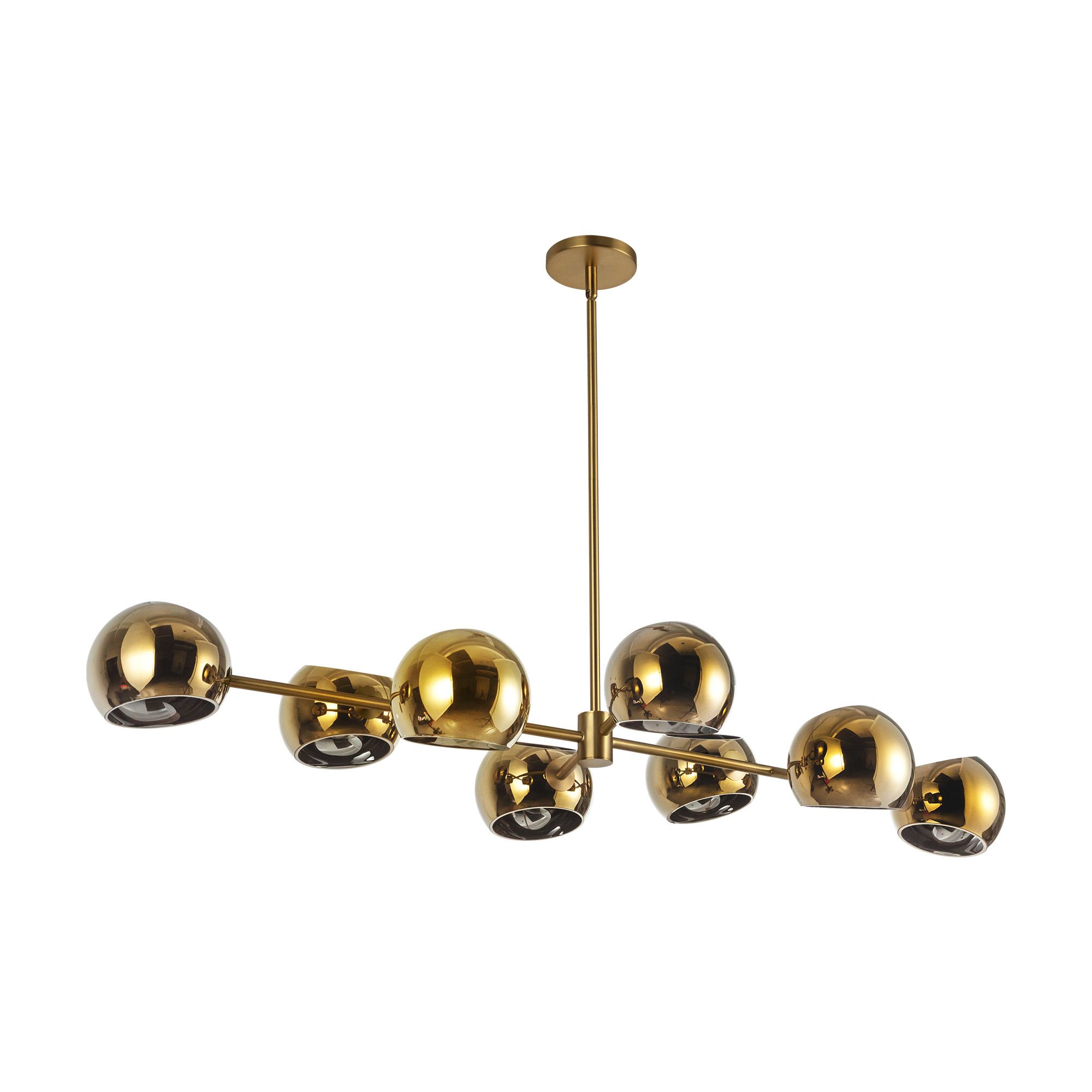 Image 5 Alora Mood Willow E12 48-in Brushed Gold/Copper Glass Linear Pendant more views