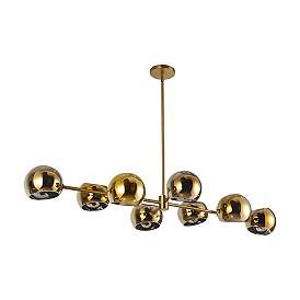 Image5 of Alora Mood Willow E12 48-in Brushed Gold/Copper Glass Linear Pendant more views