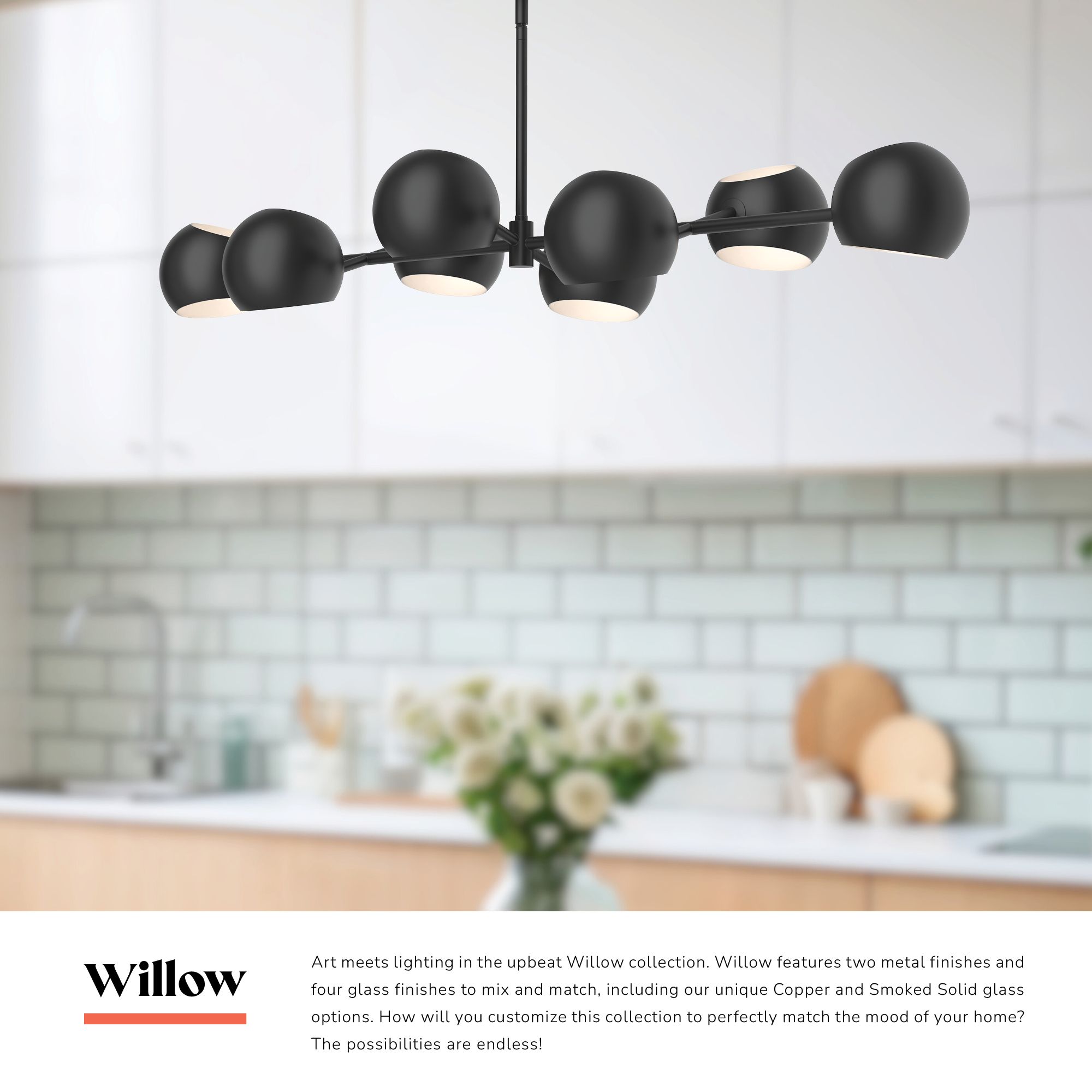 Image 3 Alora Mood Willow E12 48-in Matte Black Linear Pendant more views