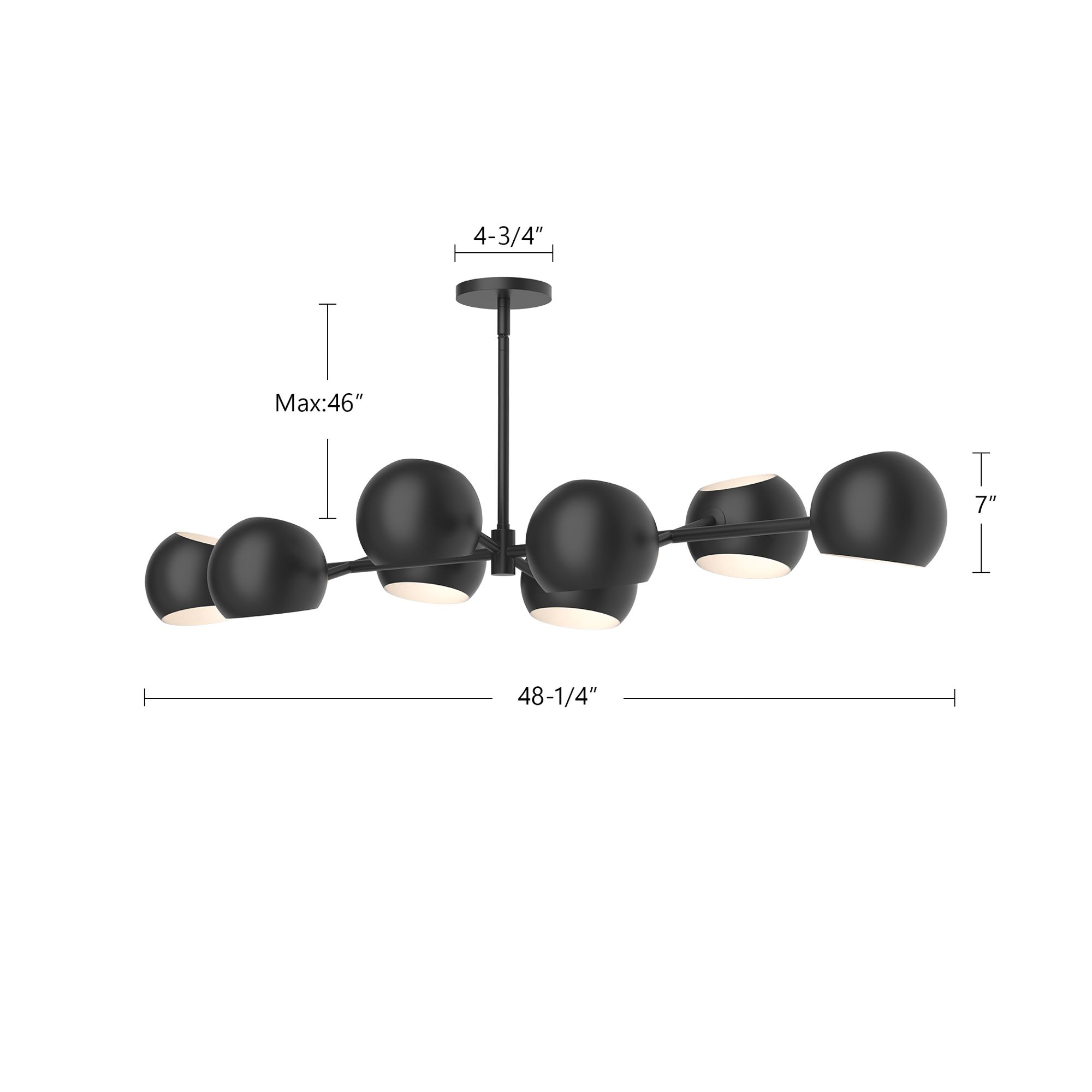 Image 6 Alora Mood Willow E12 48-in Matte Black Linear Pendant more views