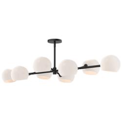 Alora Mood Willow E12 48-in Matte Black/Opal Matte Glass Linear Pendant