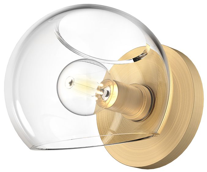 Image 2 Alora Mood Willow E12 6-in Brushed Gold/Clear Glass Wall Vanity more views