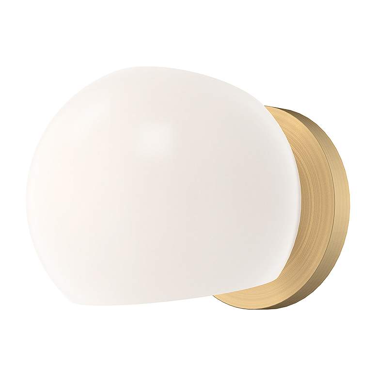 Image 1 Alora Mood Willow E12 6-in Brushed Gold/Opal Matte Glass Wall Vanity