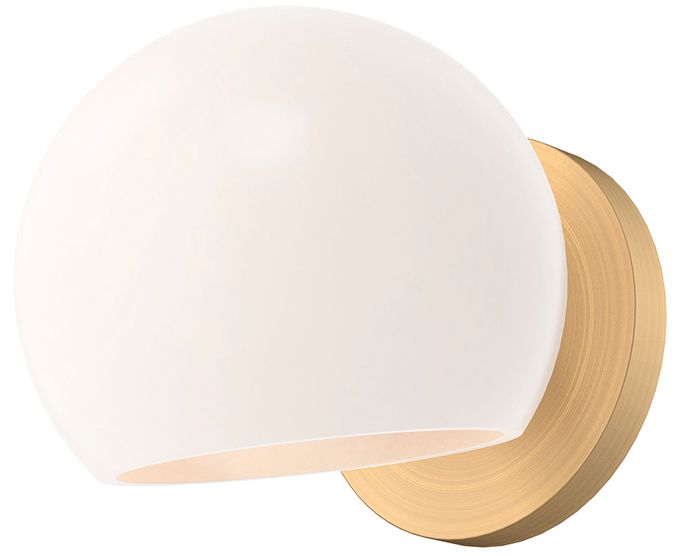 Image 2 Alora Mood Willow E12 6-in Brushed Gold/Opal Matte Glass Wall Vanity more views