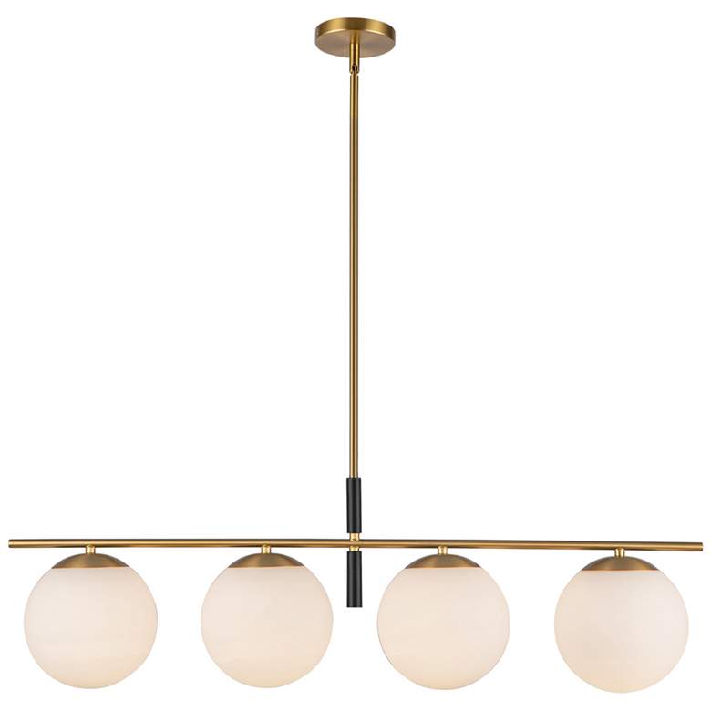 Image 1 Alora Mood Zuri E26 37-in Brushed Gold/Opal Glass Linear Pendant