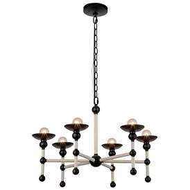 Image1 of Alora Nadine E12 25-in Matte Black/Cotton Chandelier