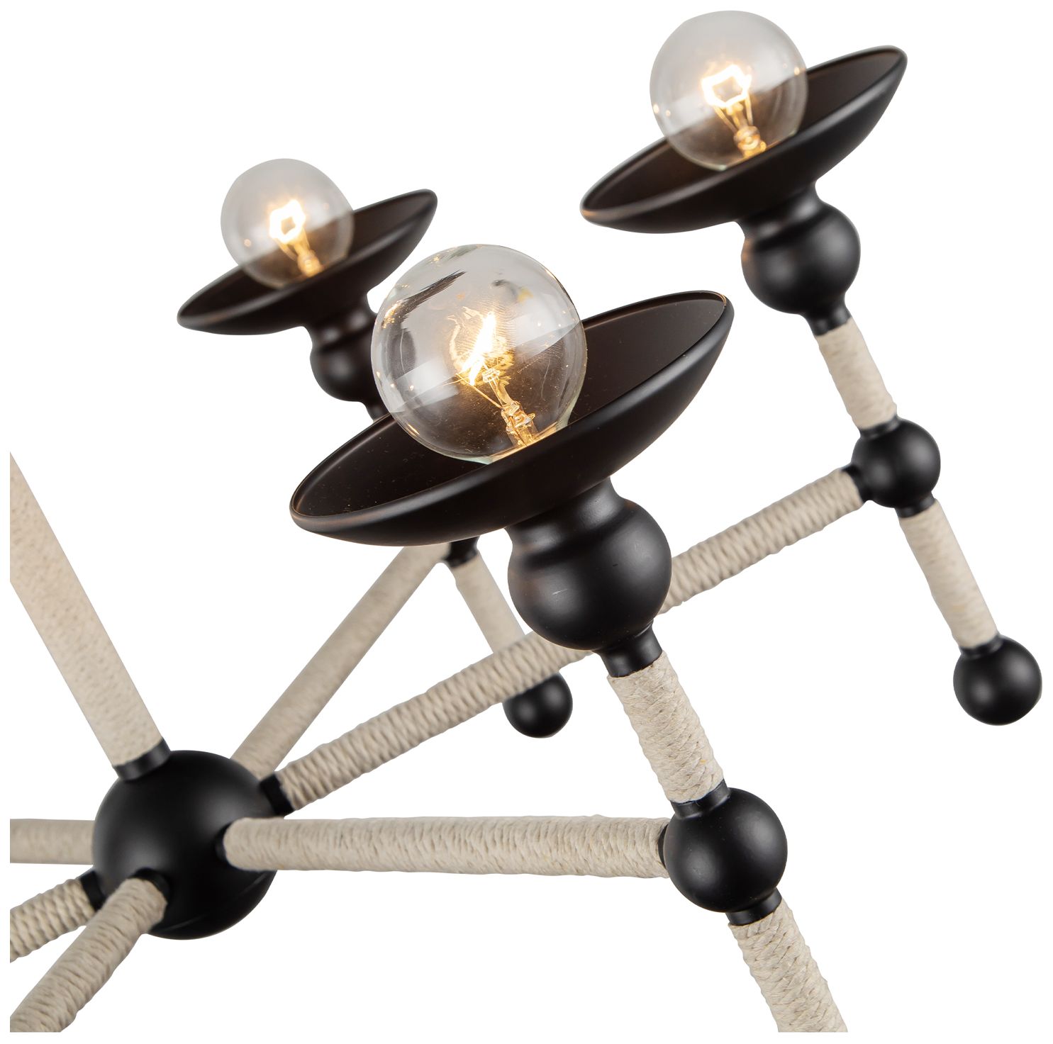 Image 2 Alora Nadine E12 25-in Matte Black/Cotton Chandelier more views