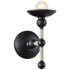 Image1 of Alora Nadine E12 4-in Matte Black/Cotton Wall Vanity
