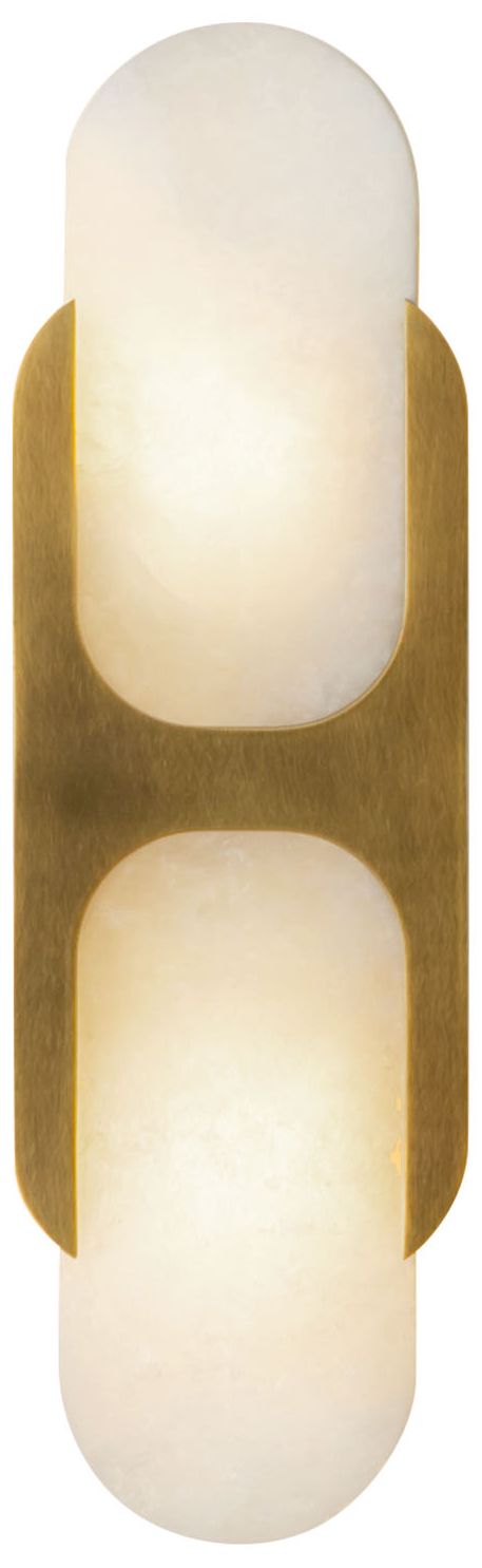 Image 2 Alora Odin E12 14-in Vintage Brass/Alabaster Wall Vanity