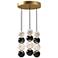 Alora Onyx LED 3 Head Natural Brass Multi-Pendant