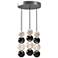 Alora Onyx LED 3 Head Polished Nickel Multi-Pendant