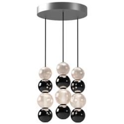 Alora Onyx LED 3 Head Polished Nickel Multi-Pendant