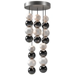 Alora Onyx LED 5 Head Polished Nickel Multi-Pendant