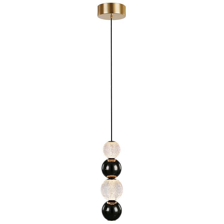 Image 1 Alora Onyx LED 5-in Natural Brass Pendant