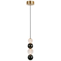 Alora Onyx LED 5-in Natural Brass Pendant