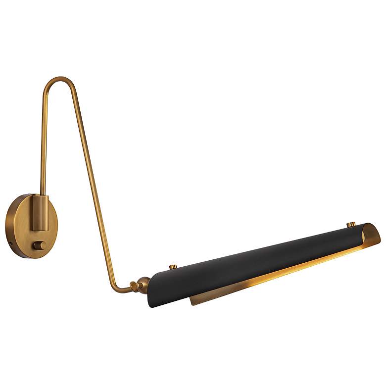Image 1 Alora Osorio LED 4-in Matte Black/Vintage Brass Wall Vanity