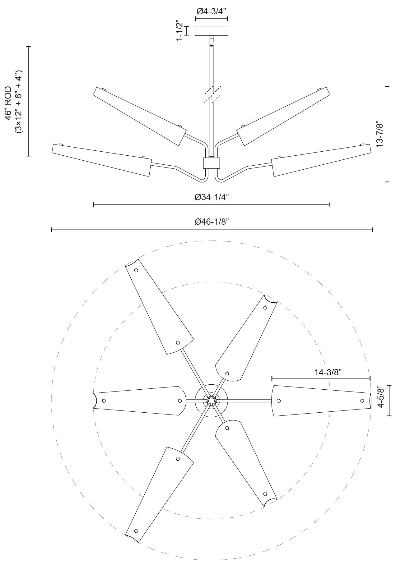 Image 4 Alora Osorio LED 46-in Matte Black/Vintage Brass LED Chandeliers more views