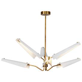 Image1 of Alora Osorio LED 46-in Matte White/Vintage Brass LED Chandeliers