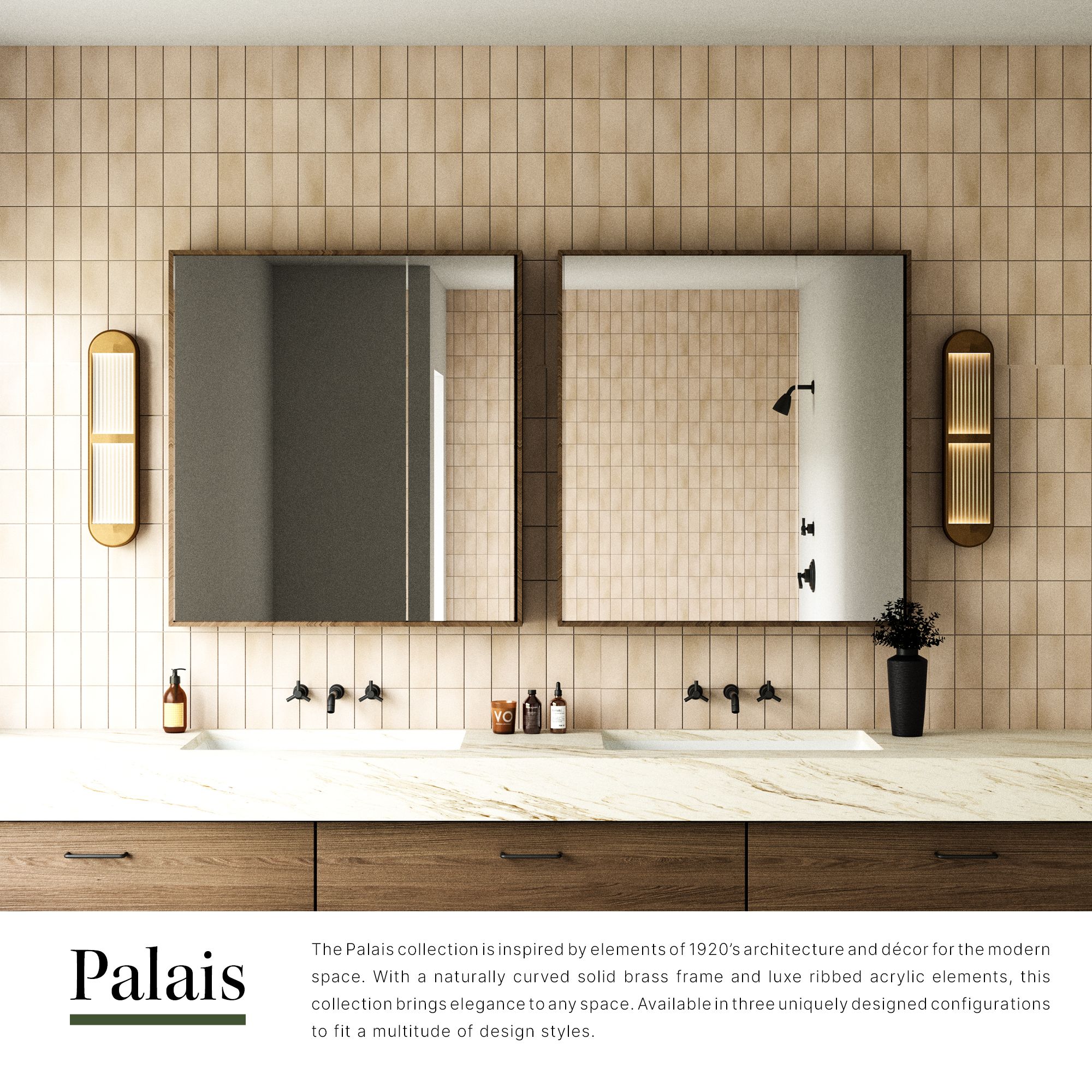 Image 3 Alora Palais LED 24-in Vintage Brass Wall Vanity more views