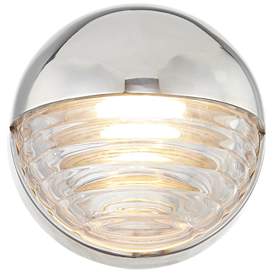 Image1 of Alora Palais LED 6-in Polished Nickel/Ribbed Glass Wall Vanity