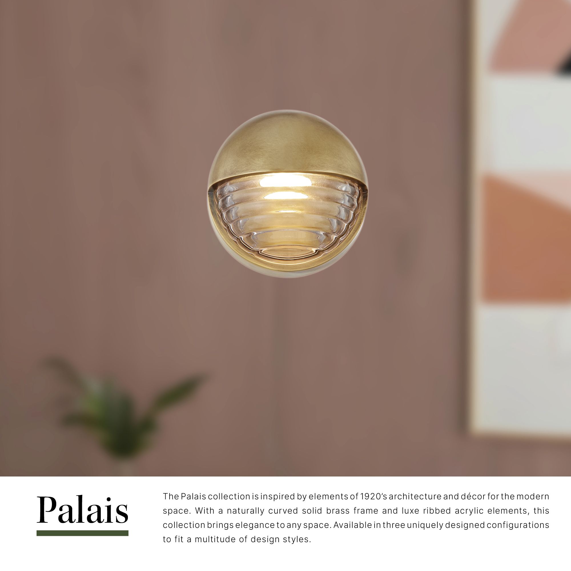 Image 3 Alora Palais LED 6-in Ribbed Glass/Urban Bronze Wall Vanity more views