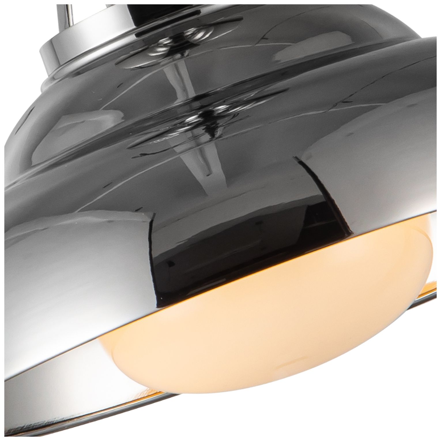 Image 2 Alora Palmetto E26 12-in Polished Nickel/Glossy Opal Semi-Flush Mount more views