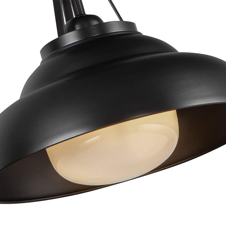Image 2 Alora Palmetto E26 12-in Urban Bronze/Glossy Opal Semi-Flush Mount more views