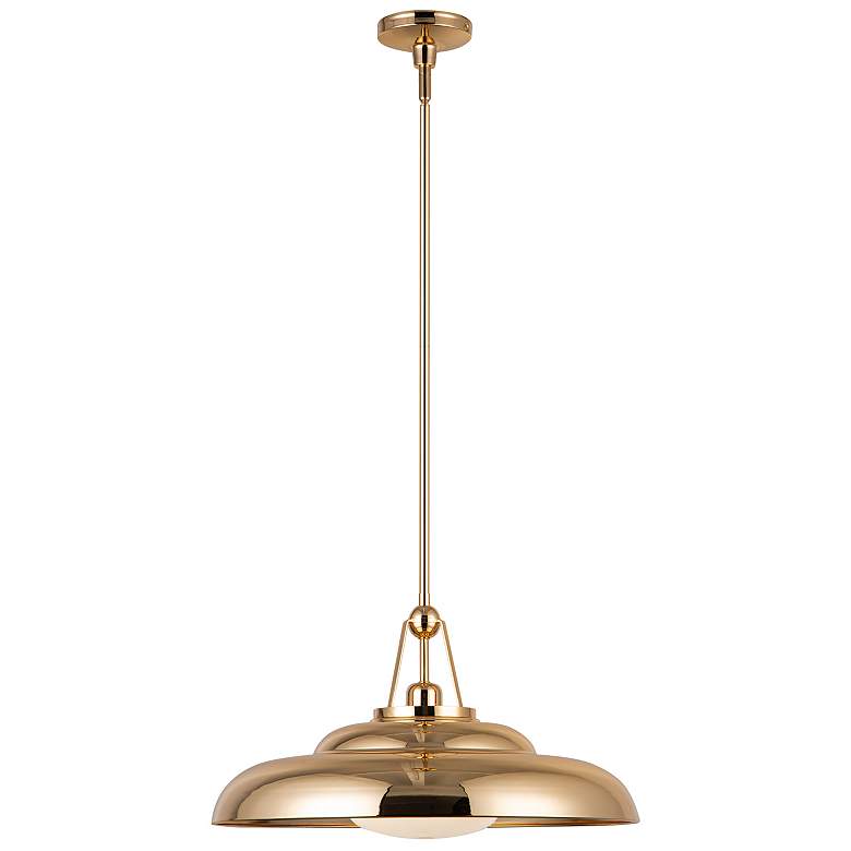 Image 1 Alora Palmetto E26 20-in Polished Brass/Glossy Opal Pendant