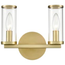 Alora Revolve E12 10-in Clear Glass/Natural Brass Wall Vanity