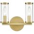 Alora Revolve E12 10-in Clear Glass/Natural Brass Wall Vanity