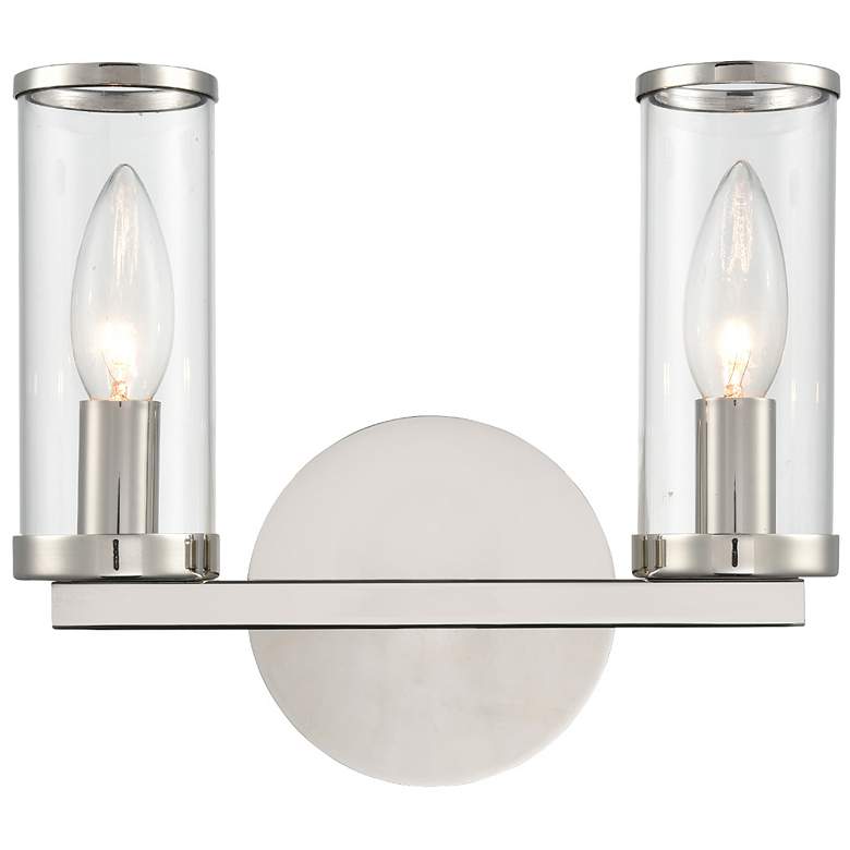 Image 1 Alora Revolve E12 10-in Clear Glass/Polished Nickel Wall Vanity