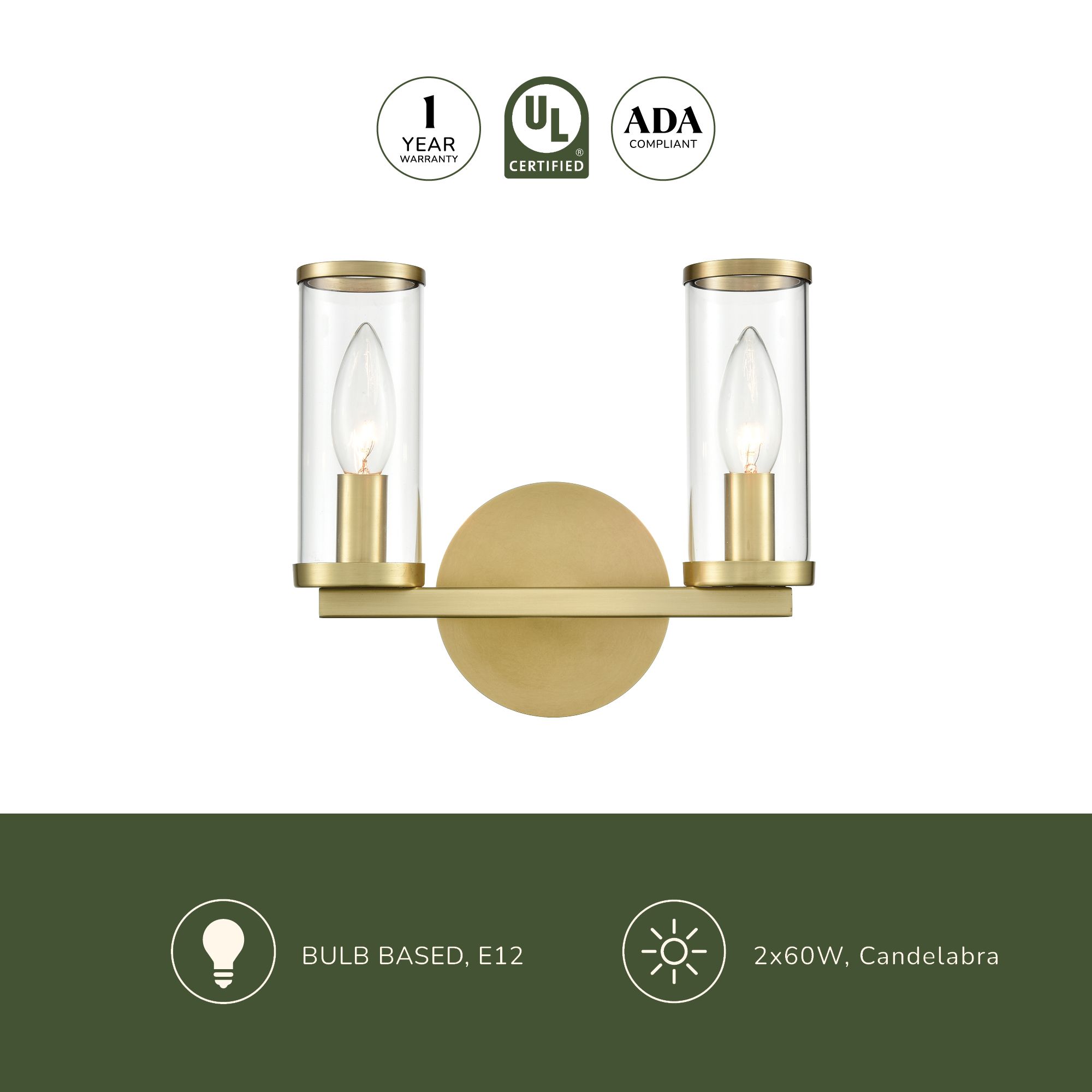 Image 3 Alora Revolve E12 10-in Clear Glass/Polished Nickel Wall Vanity more views