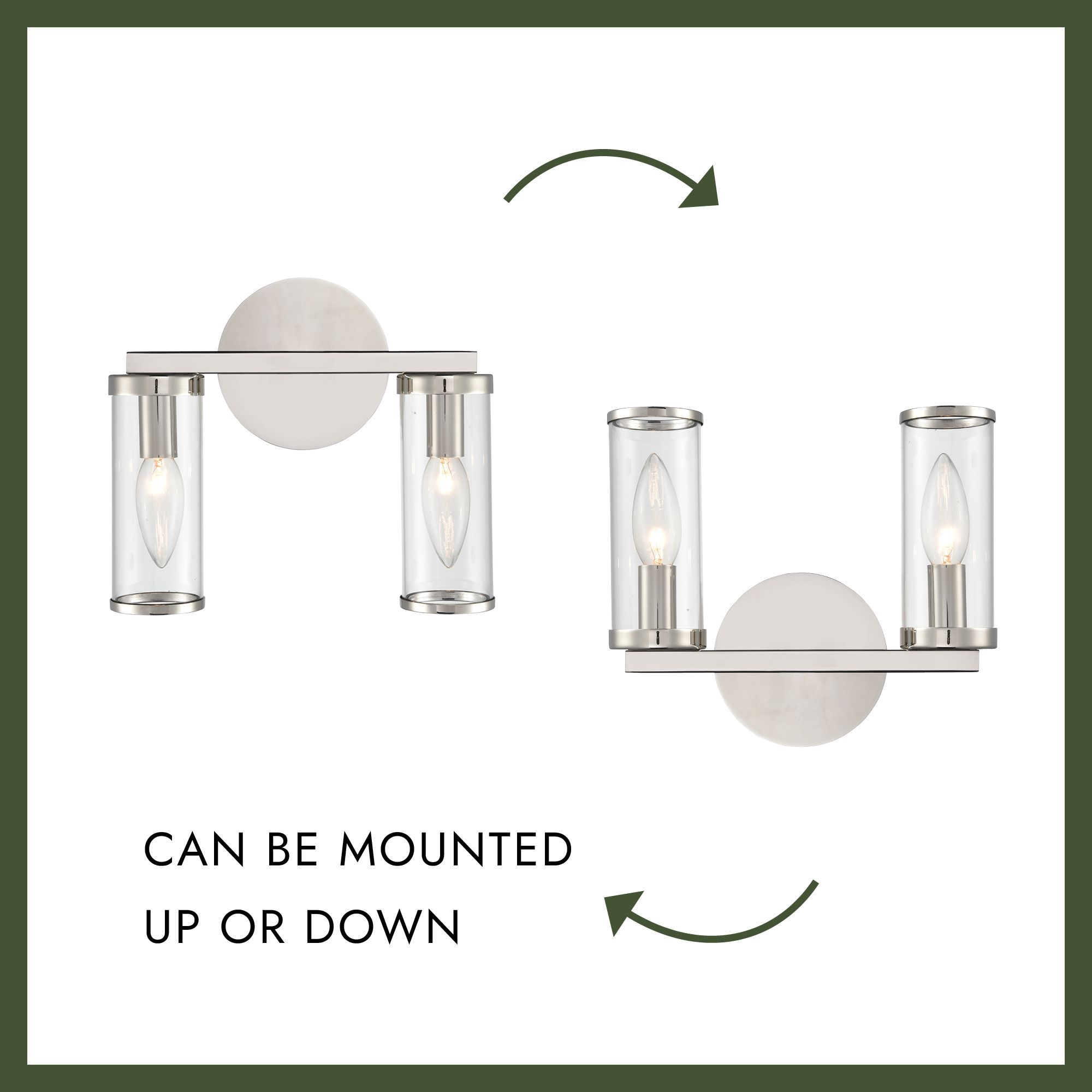 Image 4 Alora Revolve E12 10-in Clear Glass/Polished Nickel Wall Vanity more views