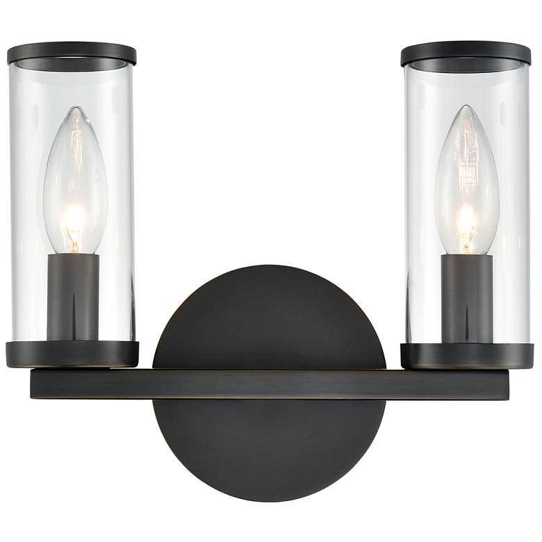 Image 1 Alora Revolve E12 10-in Clear Glass/Urban Bronze Wall Vanity