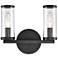 Alora Revolve E12 10-in Clear Glass/Urban Bronze Wall Vanity