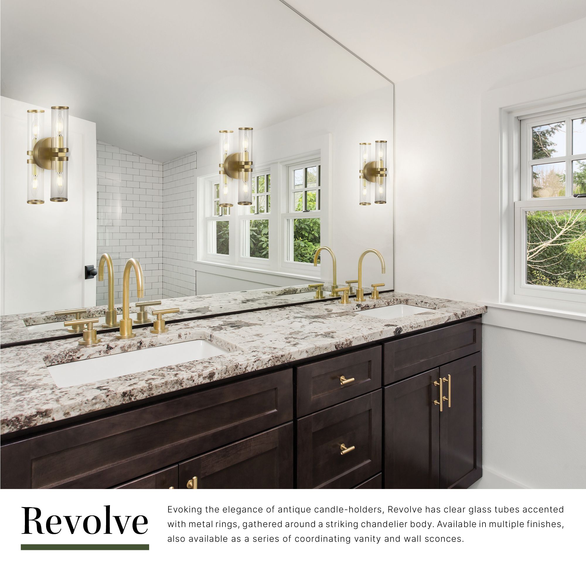 Image 3 Alora Revolve E12 12-in Clear Glass/Urban Bronze Wall Vanity more views