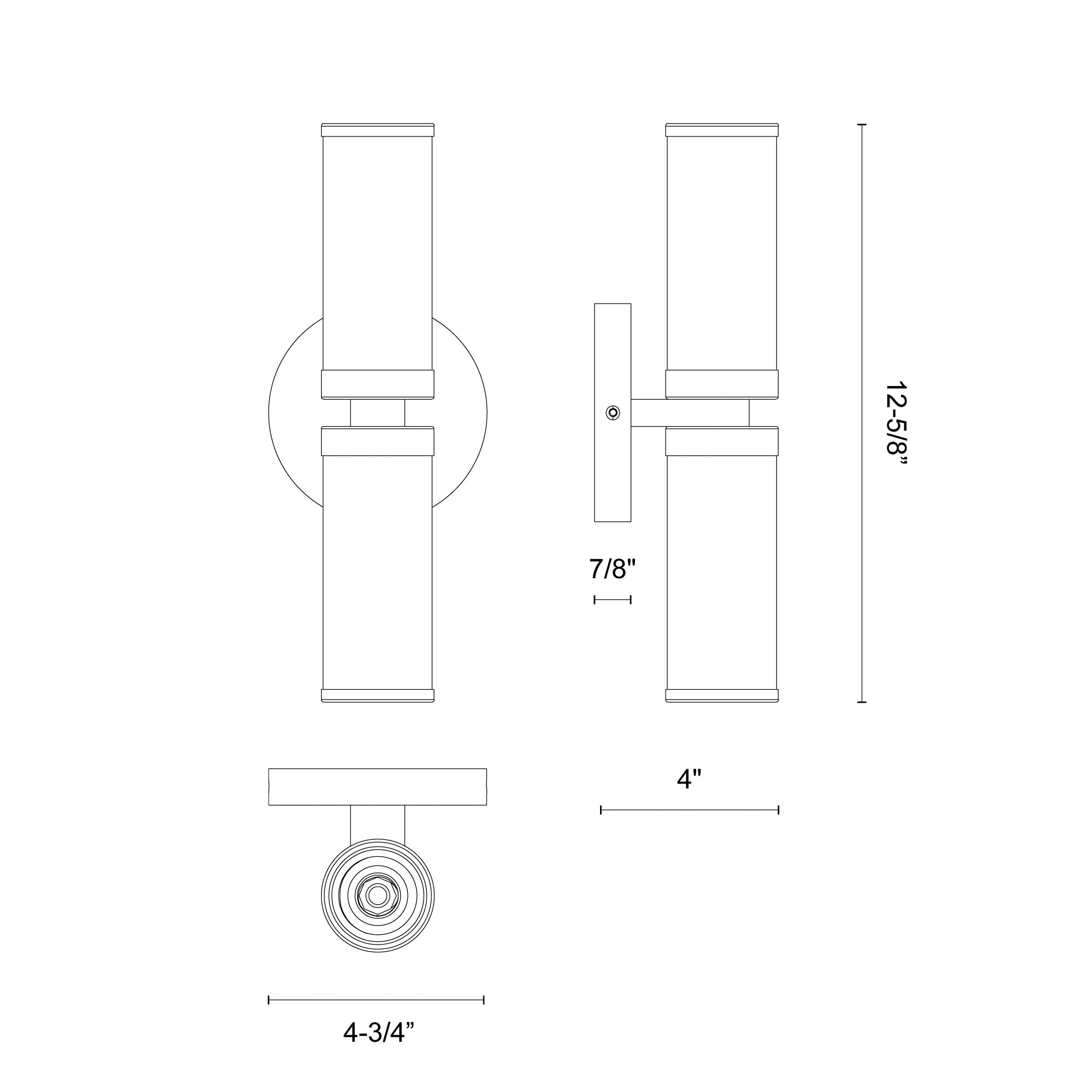 Image 6 Alora Revolve E12 12-in Clear Glass/Urban Bronze Wall Vanity more views