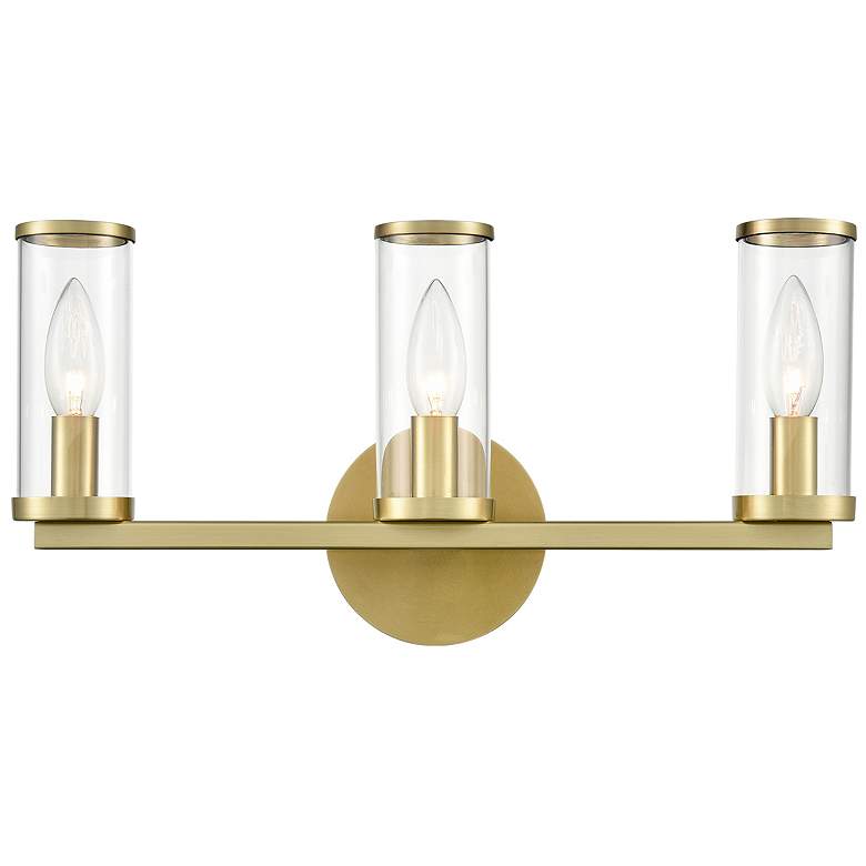 Image 1 Alora Revolve E12 17-in Clear Glass/Natural Brass Wall Vanity