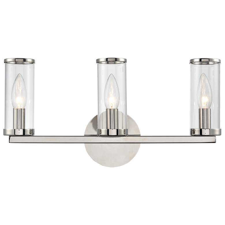 Image 1 Alora Revolve E12 17-in Clear Glass/Polished Nickel Wall Vanity